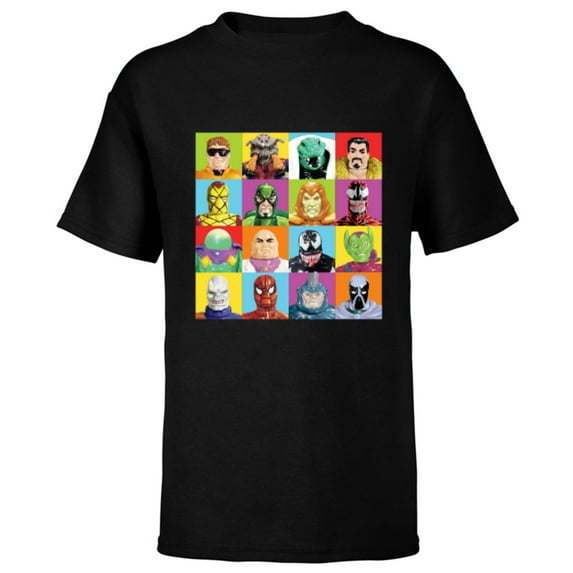 Marvel Spider-Man: Beyond Amazing Vintage Retro Villains - Short Sleeve T-Shirt for Kids - Customized-Black