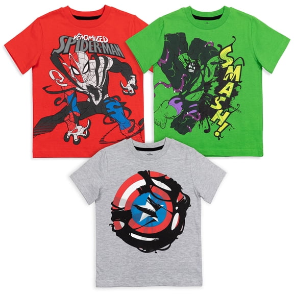 Marvel Spider-Man Big Boys 3 Pack T-Shirt Little Kid to Big Kid
