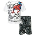 thumbnail image 1 of Marvel Spider-Man Big Boys Athletic T-Shirt and Shorts Outfit Set Little Kid to Big Kid, 1 of 5