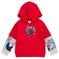 thumbnail image 1 of Marvel Spider-Man Big Boys Fleece Hangdown Hoodie Red 14-16, 1 of 5
