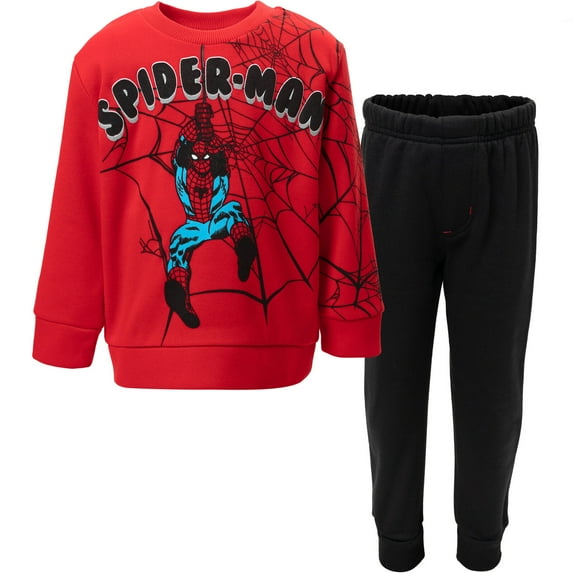 Marvel Spider-Man Big Boys Fleece Pullover Sweatshirt and Pants Set