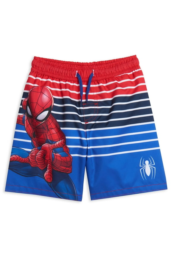Spider-Man Big Boys Swim Trunks Bathing Suit Blue 10-12