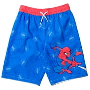 Marvel Spider-Man Big Boys Swim Trunks Bathing Suit Blue/Red 10-12
