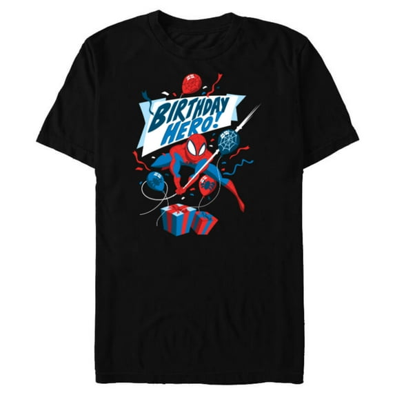 Marvel Spider-Man Birthday Hero - Short Sleeve Blended T-Shirt for Adults - Customized-Black