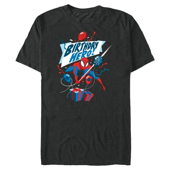 Marvel Spider-Man Birthday Hero - Short Sleeve Blended T-Shirt for Adults - Customized-Dark Heather