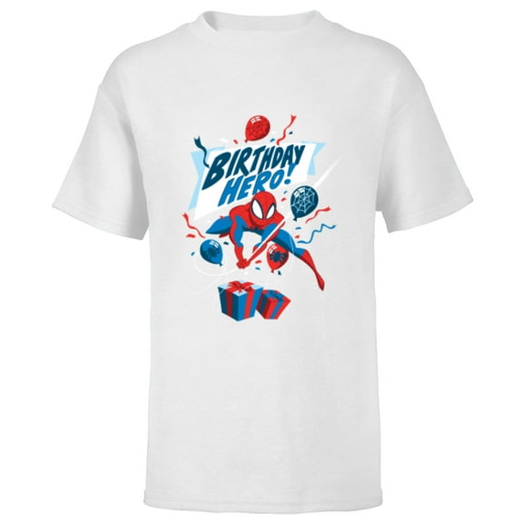 Marvel Spider-Man Birthday Hero - Short Sleeve T-Shirt for Kids - Customized-White