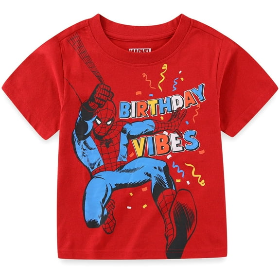 Marvel Spider-Man Birthday Short Sleeve T-Shirt (Boys), Sizes 2T-7