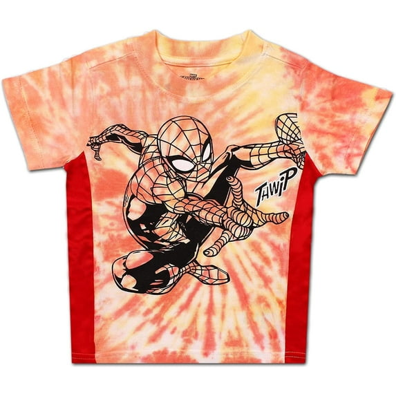 Marvel Spider-Man Boys Tie Dye Short Sleeve T-Shirt for Toddlers and Big Kids (Boys), Sizes 2T-7