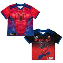 Marvel Spider-Man Boys 2-Piece Gamer Athletic Set, 2-Pack Short Sleeve T-Shirt Bundle Set for Kids, Sizes 4-16