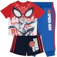 thumbnail image 1 of Marvel Spider-Man Boys 3-Piece Superhero Jogger Set - Spidey Short Sleeve Graphic T-Shirt, Shorts, & Sweatpants Bundle for Kids (Sizes 4-12), 1 of 12