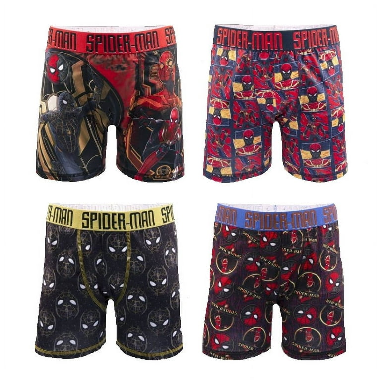 Marvel Spider-Man Boys' 4pk Athletic Boxer Briefs Underwear Spandex