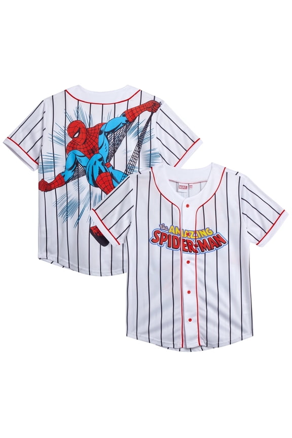 Boys Baseball Jersey - Spider-Man Mickey Mouse Cars Lightning McQueen Stitch Sports Jersey