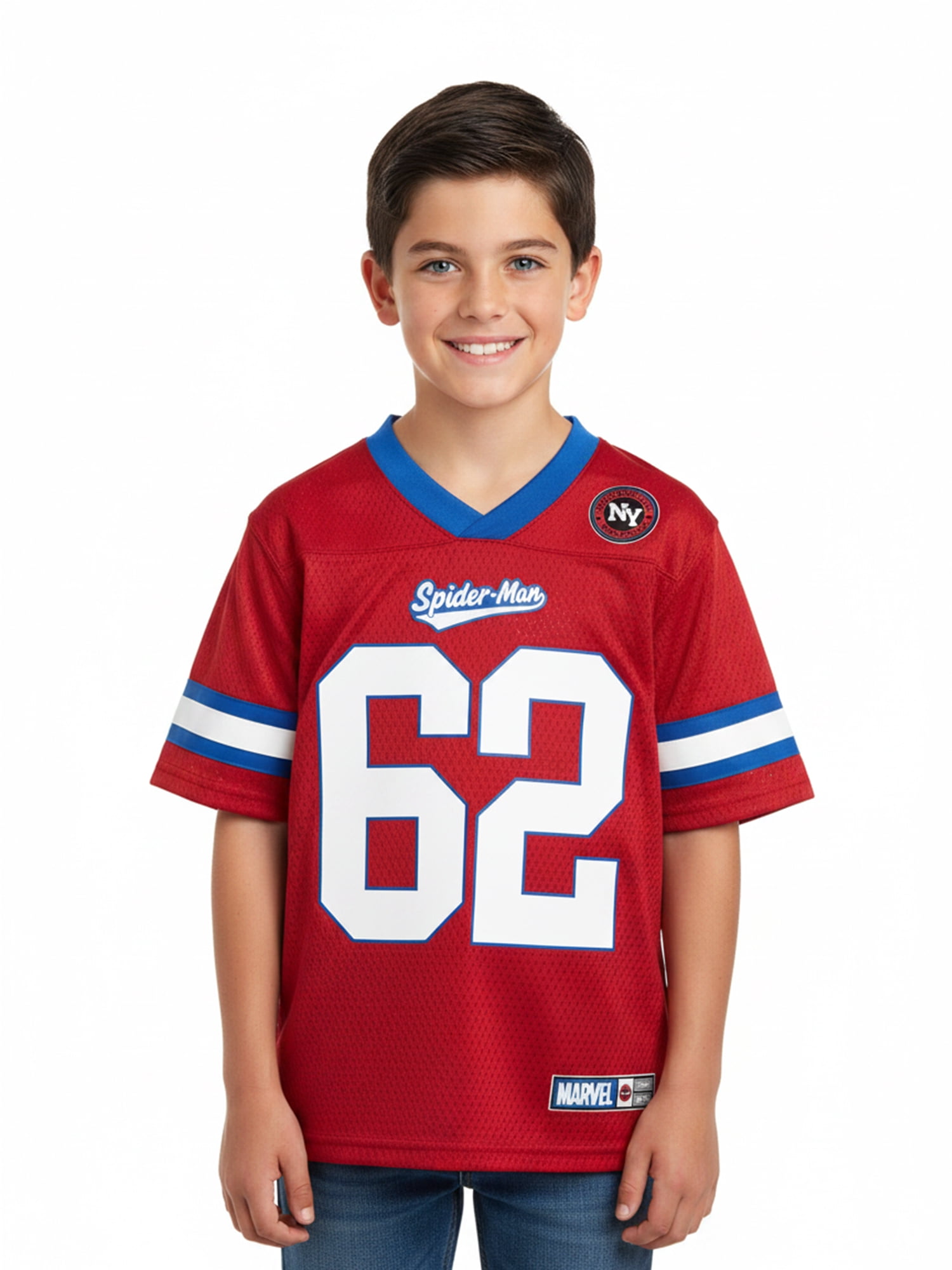 Marvel Spider-Man Boys’ Elevated Graphic Jersey, Sizes 4–18