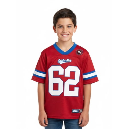 Minecraft Marvel Spider-Man Boys’ Elevated Graphic Jersey, Sizes 4–18