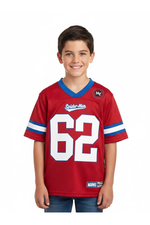 Marvel Spider-Man Boys’ Elevated Graphic Jersey, Sizes 4–18