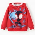 thumbnail image 1 of Marvel Spider-Man Boys Hoodies Miles Morales Red Graphic Pullover Tops Christmas Sweatshirts Toddlers Kids 3-4T, 1 of 8