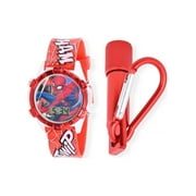 Marvel Spider Man Boys LCD Red Silicone Watch with Matching Flashlight 2 Piece Set
