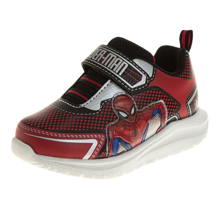 Marvel Spider Man Boys Light Up Sneakers. Toddler Little Kids