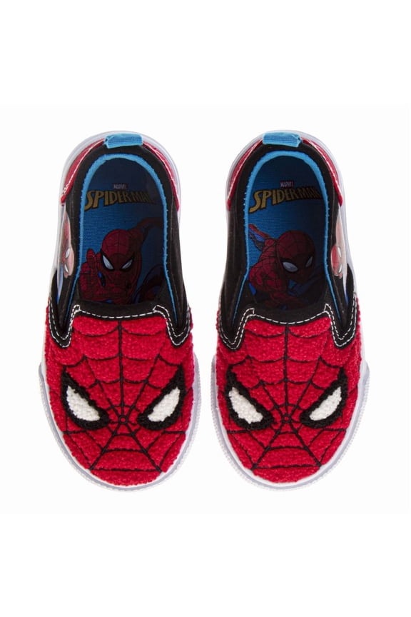 Marvel Spider-Man Boys Slip On Canvas Sneakers (Big Kid), Red, Size: 1