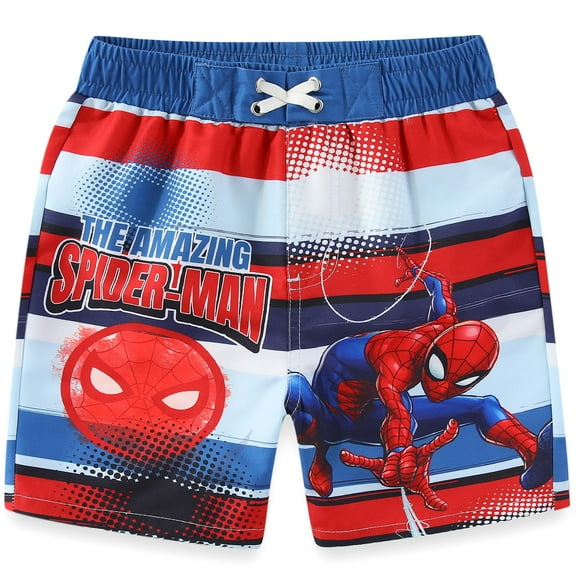 Marvel Spider-Man Boys UPF 50+ Swim Trunks Bathing Suit (Boys), Sizes 3T-12