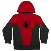 Marvel Spider-Man Boys, Zip-Up Hooded Sweatshirt, Graphic Hoodie Jacket, (Sizes 5/6, 7/8, 10/12, 14/16)