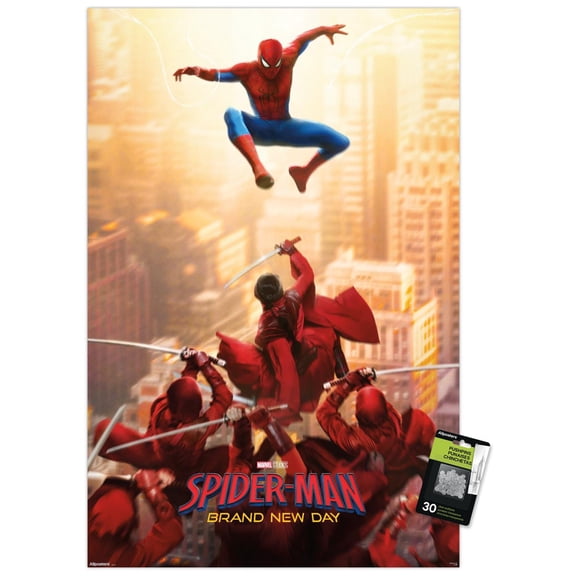 Marvel Spider-Man: Brand New Day (2026) - Hand One Sheet Wall Poster with Push Pins, 22.375" x 34"