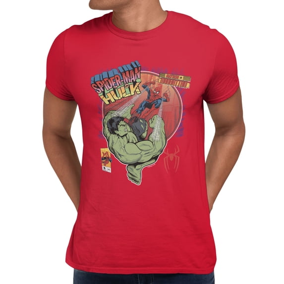 Marvel Spider-Man Brand New Day Men's Hulk Mayhem In Manhattan T-Shirt (Red, S-XXXL)
