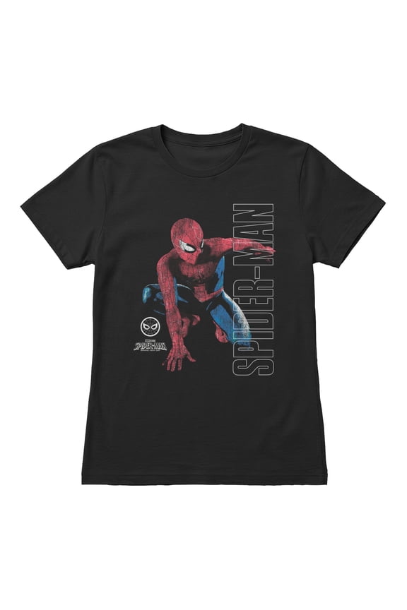 Spider-Man Brand New Day Women's Distressed Retro Comic T-Shirt (Black, S-XXL)