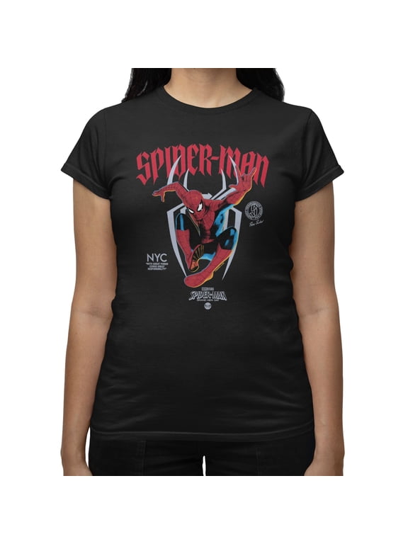Spider-Man Brand New Day Women's Gothic Script Aesthetic T-Shirt (Black, S-XXL)