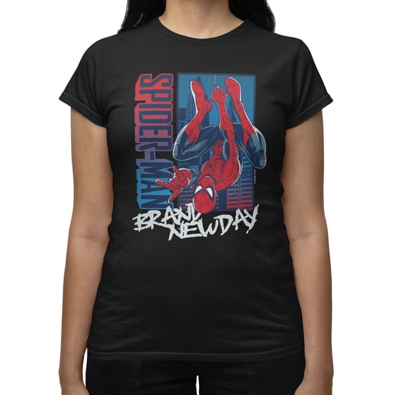 Marvel Spider-Man Brand New Day Women's Spidey Color Grade Hang T-Shirt (Black, S-XXL)