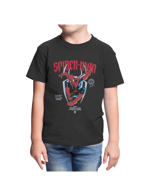 Spider-Man Brand New Day Youth Gothic Script Aesthetic T-Shirt (Black, XS-XL)