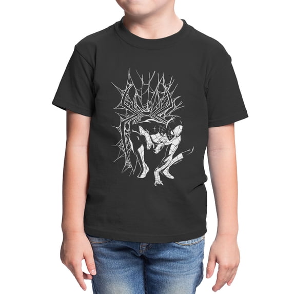 Marvel Spider-Man Brand New Day Youth Line Art Spidey Pose T-Shirt (Black, XS-XL)