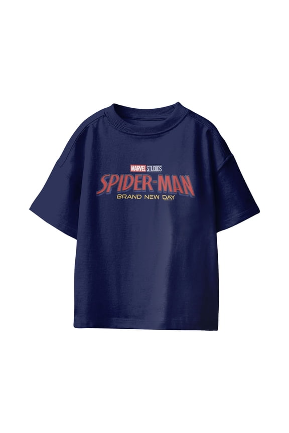 Spider-Man Brand New Day Youth Movie Poster T-Shirt (Iris Navy, XS-XL)