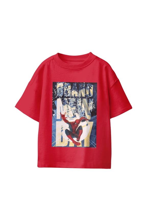 Spider-Man Brand New Day Youth Spidey Night Swing T-Shirt (Red, XS-XL)