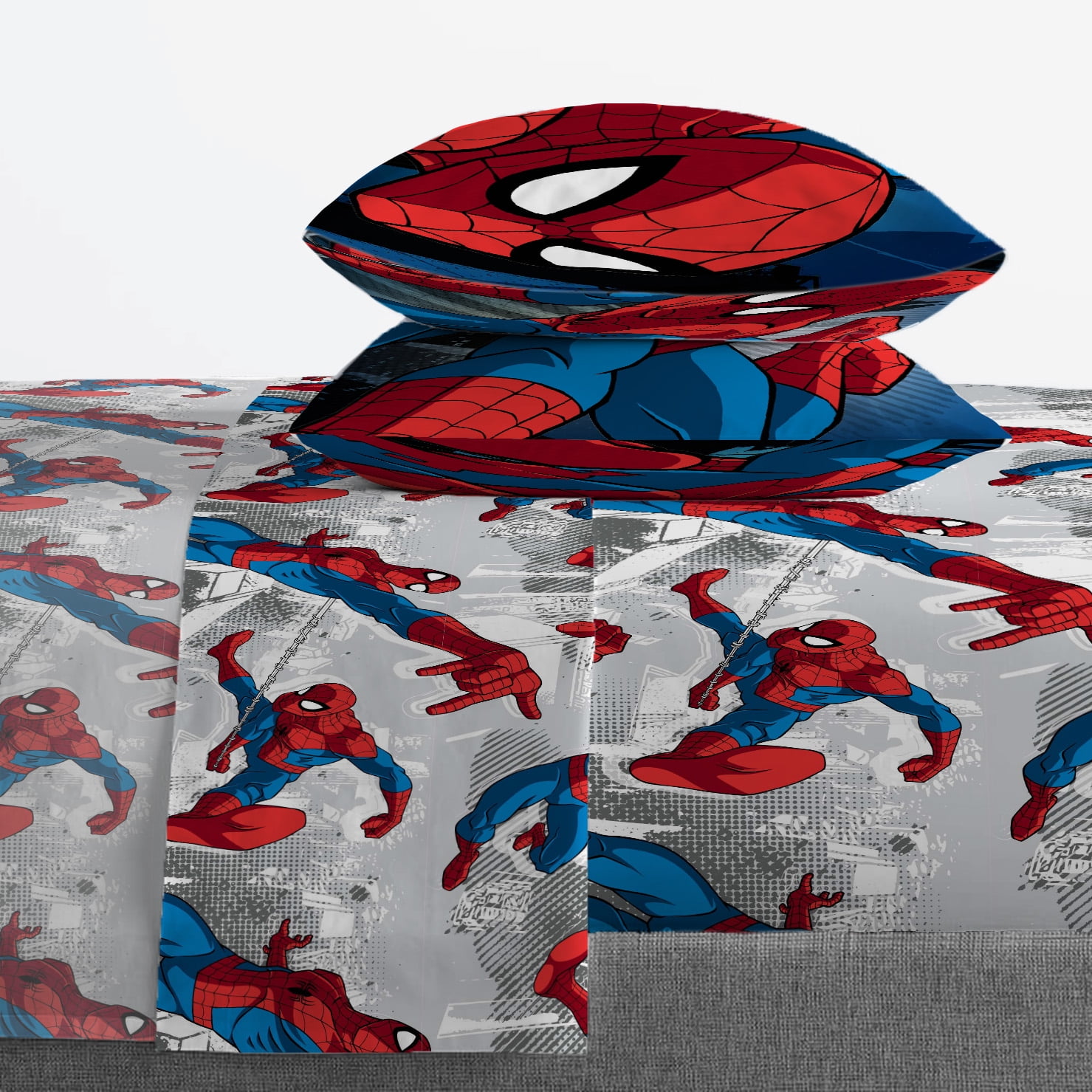 Marvel Spidey & His Amazing Friends Team Spidey Multi-Color 5 Piece Twin  Bed Set, 100% Microfiber 