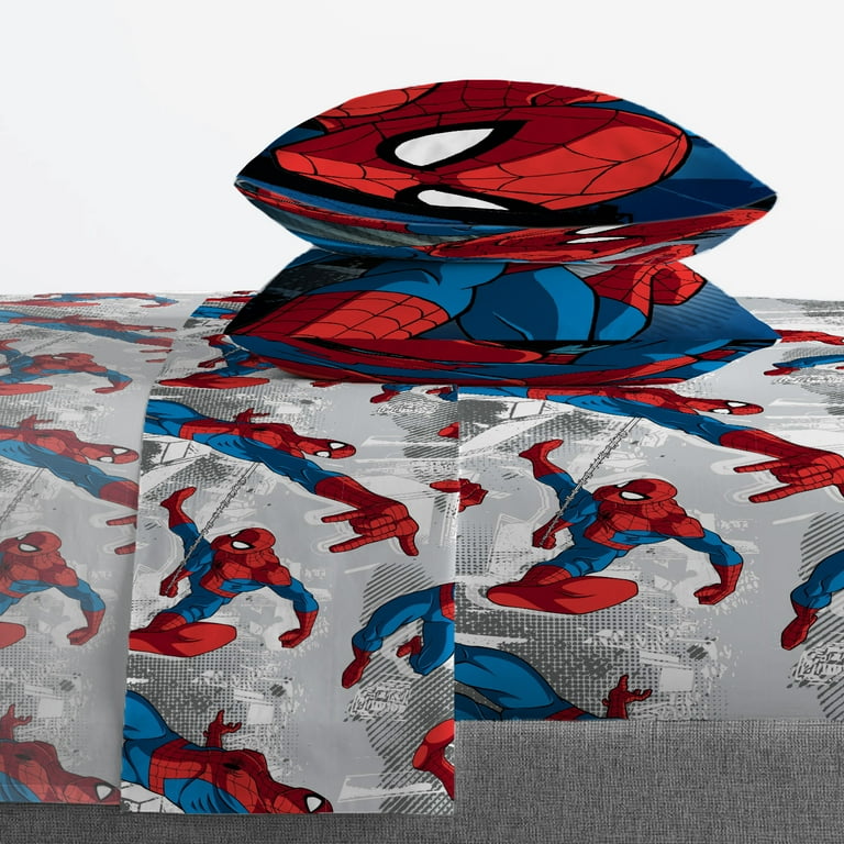 Marvel Spider Man Superhero Bed Size Full Sheet Set 100 Microfiber Walmart