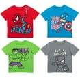 thumbnail image 1 of Marvel Spider-Man Captain America Black Panther Big Boys 4 Pack T-Shirts Toddler to Big Kid, 1 of 5