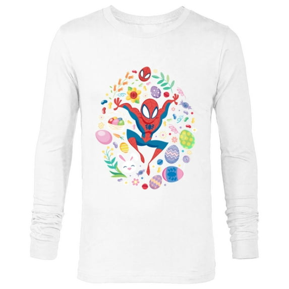 Marvel Spider-Man Cartoon Easter Egg - Long Sleeve T-Shirt for Men - Customized-White
