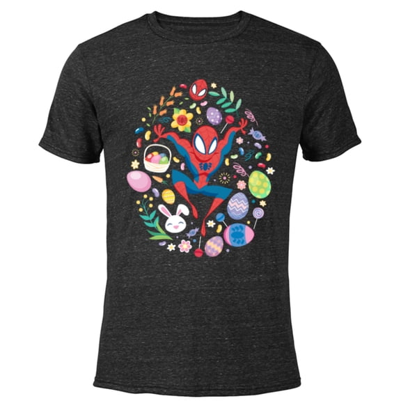 Marvel Spider-Man Cartoon Easter Egg - Short Sleeve Blended T-Shirt for Adults - Customized-Black