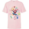 thumbnail image 1 of Marvel Spider-Man Cartoon Easter Egg - Short Sleeve T-Shirt for Kids - Customized-Soft Pink, 1 of 5