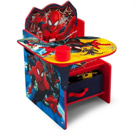 Marvel Spider-Man Chair Desk with Storage Bin by Delta Children, Greenguard Gold Certified
