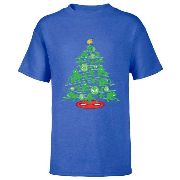Marvel Spider-Man Christmas Tree Holiday - Short Sleeve T-Shirt for Kids – Customized-Royal