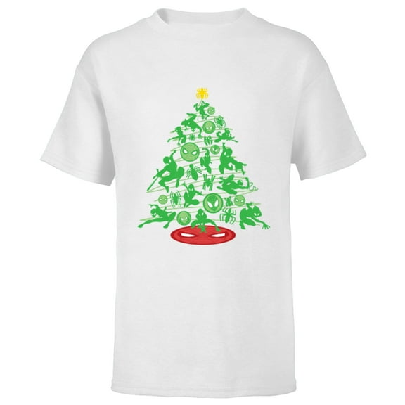 Marvel Spider-Man Christmas Tree Holiday - Short Sleeve T-Shirt for Kids – Customized-White