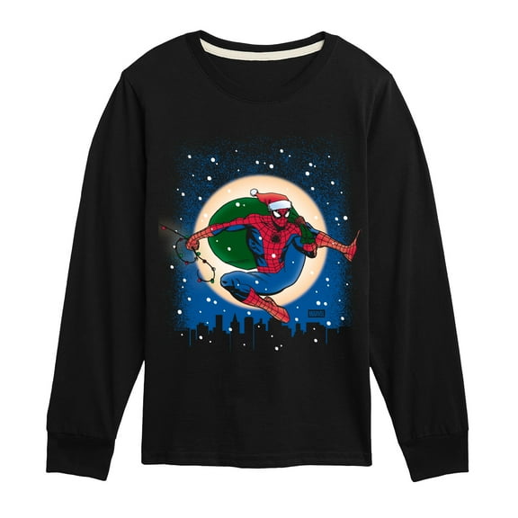 Marvel - Spider Man Christmas - Youth Long Sleeve Graphic T-Shirt