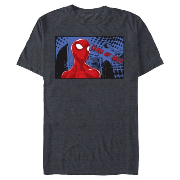 Marvel Spider-Man Class of 2023 Graduation Comic - Short Sleeve Blended T-Shirt for Adults - Customized-Navy Heather