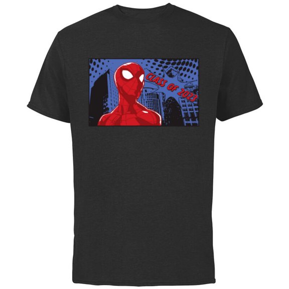 Marvel Spider-Man Class of 2023 Graduation Comic - Short Sleeve Cotton T-Shirt for Adults - Customized-Black
