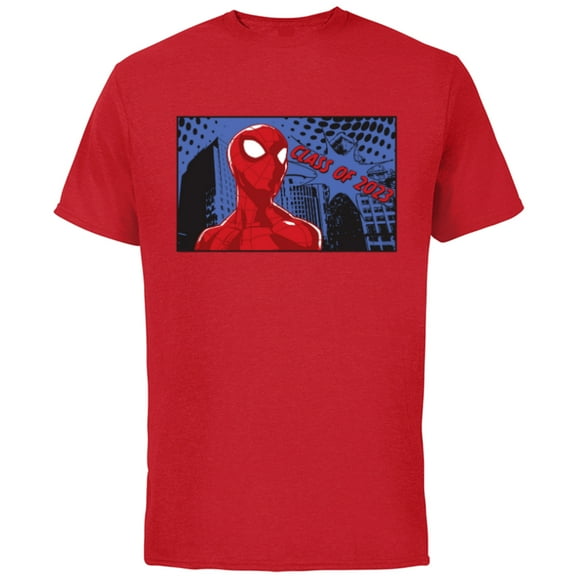 Marvel Spider-Man Class of 2023 Graduation Comic - Short Sleeve Cotton T-Shirt for Adults - Customized-Red