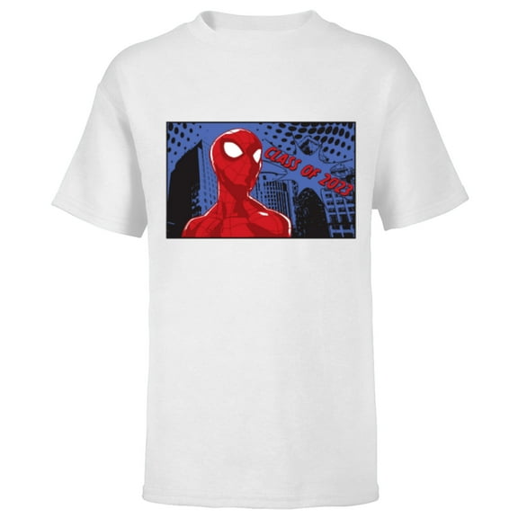 Marvel Spider-Man Class of 2023 Graduation Comic - Short Sleeve T-Shirt for Kids - Customized-White