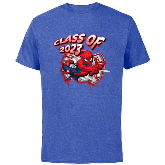 Marvel Spider-Man Class of 2023 Graduation Spidey Symbol - Short Sleeve Cotton T-Shirt for Adults - Customized-Royal Heather