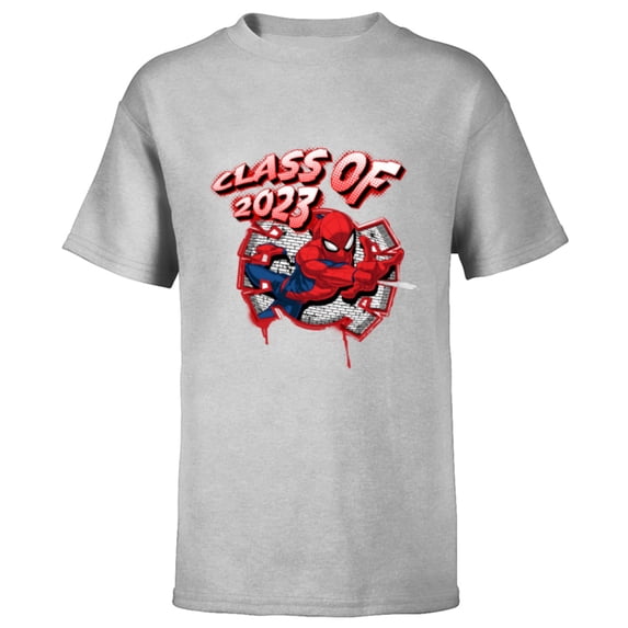 Marvel Spider-Man Class of 2023 Graduation Spidey Symbol - Short Sleeve T-Shirt for Kids - Customized-Athletic Heather